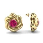 Swirl Solitaire Ruby Earrings (1 CTW) Top Dynamic View