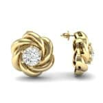 Swirl Solitaire Diamond Earrings (1 CTW) Top Dynamic View