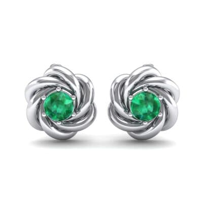 Swirl Solitaire Emerald Earrings (1 CTW) Side View