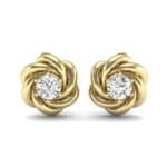 Swirl Solitaire Diamond Earrings (1 CTW) Side View