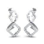 Disco Square Drop Crystal Earrings (0.22 CTW) Perspective View