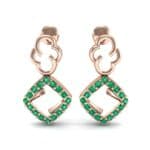 Disco Square Drop Emerald Earrings (0.22 CTW) Side View