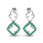 Disco Square Drop Emerald Earrings (0.22 CTW) Side View