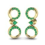 Disco Circle Drop Emerald Earrings (0.27 CTW) Perspective View