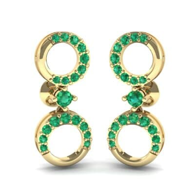 Disco Circle Drop Emerald Earrings (0.27 CTW) Perspective View