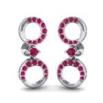 Disco Circle Drop Ruby Earrings (0.27 CTW) Perspective View