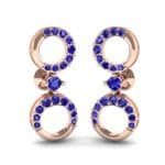 Disco Circle Drop Blue Sapphire Earrings (0.27 CTW) Perspective View