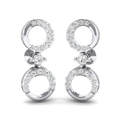 Disco Circle Drop Crystal Earrings (0.27 CTW) Perspective View