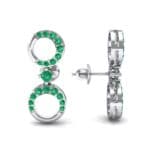 Disco Circle Drop Emerald Earrings (0.27 CTW) Top Dynamic View