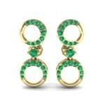 Disco Circle Drop Emerald Earrings (0.27 CTW) Side View