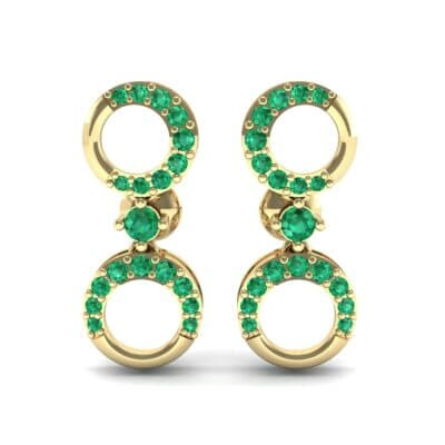 Disco Circle Drop Emerald Earrings (0.27 CTW) Side View