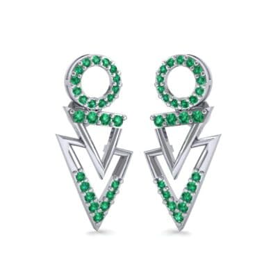Disco Triangle Drop Emerald Earrings (0.41 CTW) Perspective View
