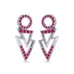 Disco Triangle Drop Ruby Earrings (0.41 CTW) Perspective View
