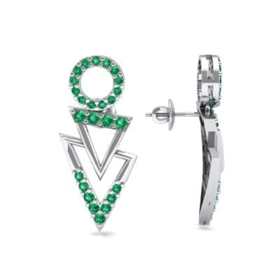 Disco Triangle Drop Emerald Earrings (0.41 CTW) Top Dynamic View