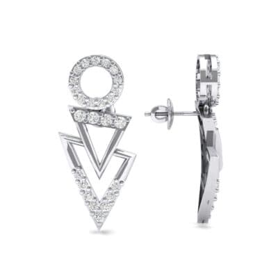 Disco Triangle Drop Crystal Earrings (0.41 CTW) Top Dynamic View