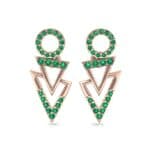 Disco Triangle Drop Emerald Earrings (0.41 CTW) Side View