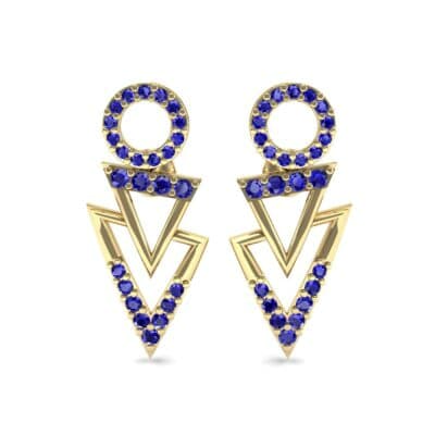 Disco Triangle Drop Blue Sapphire Earrings (0.41 CTW) Side View