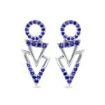 Disco Triangle Drop Blue Sapphire Earrings (0.41 CTW) Side View