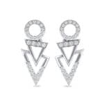 Disco Triangle Drop Crystal Earrings (0.41 CTW) Side View