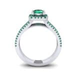 Two-Row Pave Halo Emerald Engagement Ring (1.02 CTW) Side View