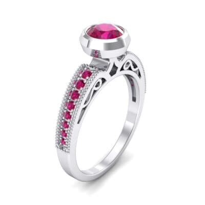 Blithe Bezel-Set Solitaire Ruby Engagement Ring (0.67 CTW) Perspective View