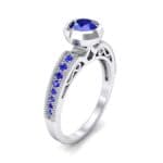 Blithe Bezel-Set Solitaire Blue Sapphire Engagement Ring (0.67 CTW) Perspective View