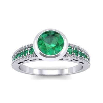 Blithe Bezel-Set Solitaire Emerald Engagement Ring (0.67 CTW) Top Dynamic View