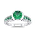 Blithe Bezel-Set Solitaire Emerald Engagement Ring (0.67 CTW) Top Dynamic View