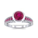 Blithe Bezel-Set Solitaire Ruby Engagement Ring (0.67 CTW) Top Dynamic View