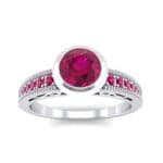Blithe Bezel-Set Solitaire Ruby Engagement Ring (0.67 CTW) Top Dynamic View