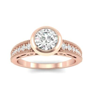 Blithe Bezel-Set Solitaire Diamond Engagement Ring (0.67 CTW) Top Dynamic View