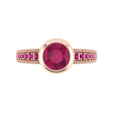 Blithe Bezel-Set Solitaire Ruby Engagement Ring (0.67 CTW) Top Flat View