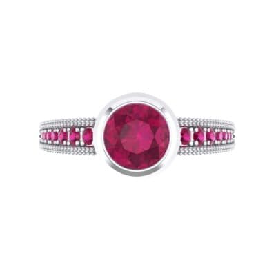 Blithe Bezel-Set Solitaire Ruby Engagement Ring (0.67 CTW) Top Flat View