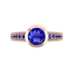 Blithe Bezel-Set Solitaire Blue Sapphire Engagement Ring (0.67 CTW) Top Flat View