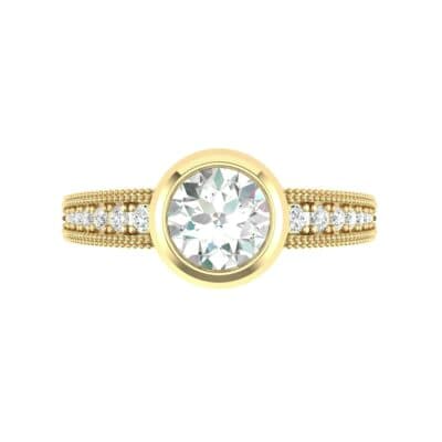 Blithe Bezel-Set Solitaire Diamond Engagement Ring (0.67 CTW) Top Flat View
