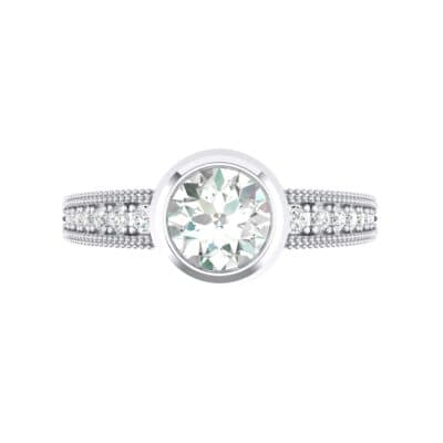 Blithe Bezel-Set Solitaire Crystal Engagement Ring (0.67 CTW) Top Flat View