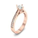 Pave Round-Cut Solitaire Diamond Engagement Ring (0.73 CTW) Perspective View