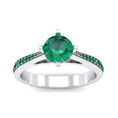 Antagonisme Schildknaap reservering Pave Round-Cut Solitaire Emerald Engagement Ring (0.73 CTW) | ICONIC