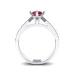 Pave Round-Cut Solitaire Ruby Engagement Ring (0.73 CTW) Side View