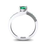 Tapered Pave Bypass Emerald Engagement Ring (0.74 CTW) Side View