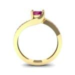 Tapered Pave Bypass Ruby Engagement Ring (0.74 CTW) Side View