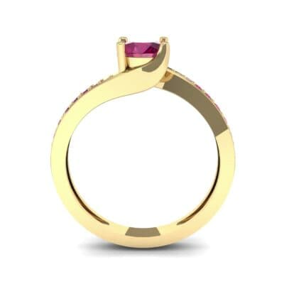 Tapered Pave Bypass Ruby Engagement Ring (0.74 CTW) Side View