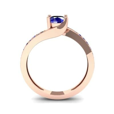 Tapered Pave Bypass Blue Sapphire Engagement Ring (0.74 CTW) Side View