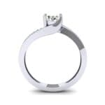 Tapered Pave Bypass Diamond Engagement Ring (0.74 CTW) Side View
