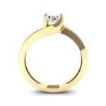 Tapered Pave Bypass Diamond Engagement Ring (0.74 CTW) Side View