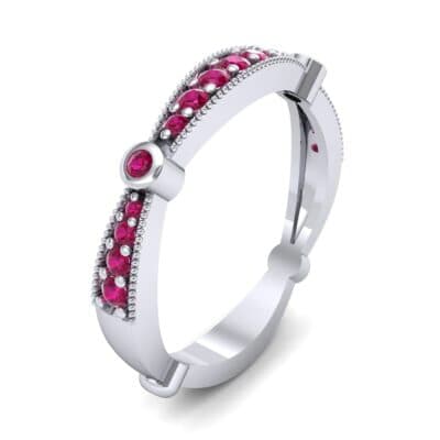 Milgrain Pave and Bezel Ruby Ring (0.21 CTW) Perspective View