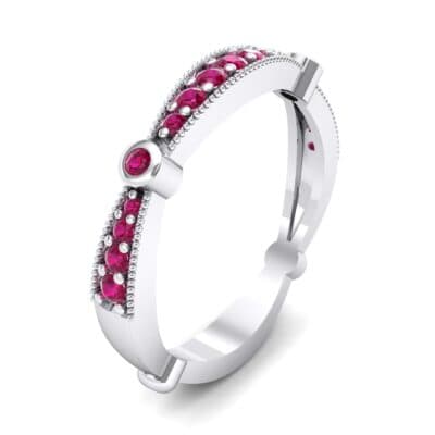Milgrain Pave and Bezel Ruby Ring (0.21 CTW) Perspective View
