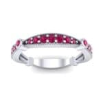Milgrain Pave and Bezel Ruby Ring (0.21 CTW) Top Dynamic View