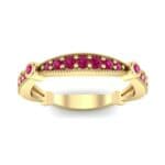Milgrain Pave and Bezel Ruby Ring (0.21 CTW) Top Dynamic View