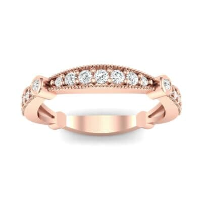 Milgrain Pave and Bezel Diamond Ring (0.21 CTW) Top Dynamic View